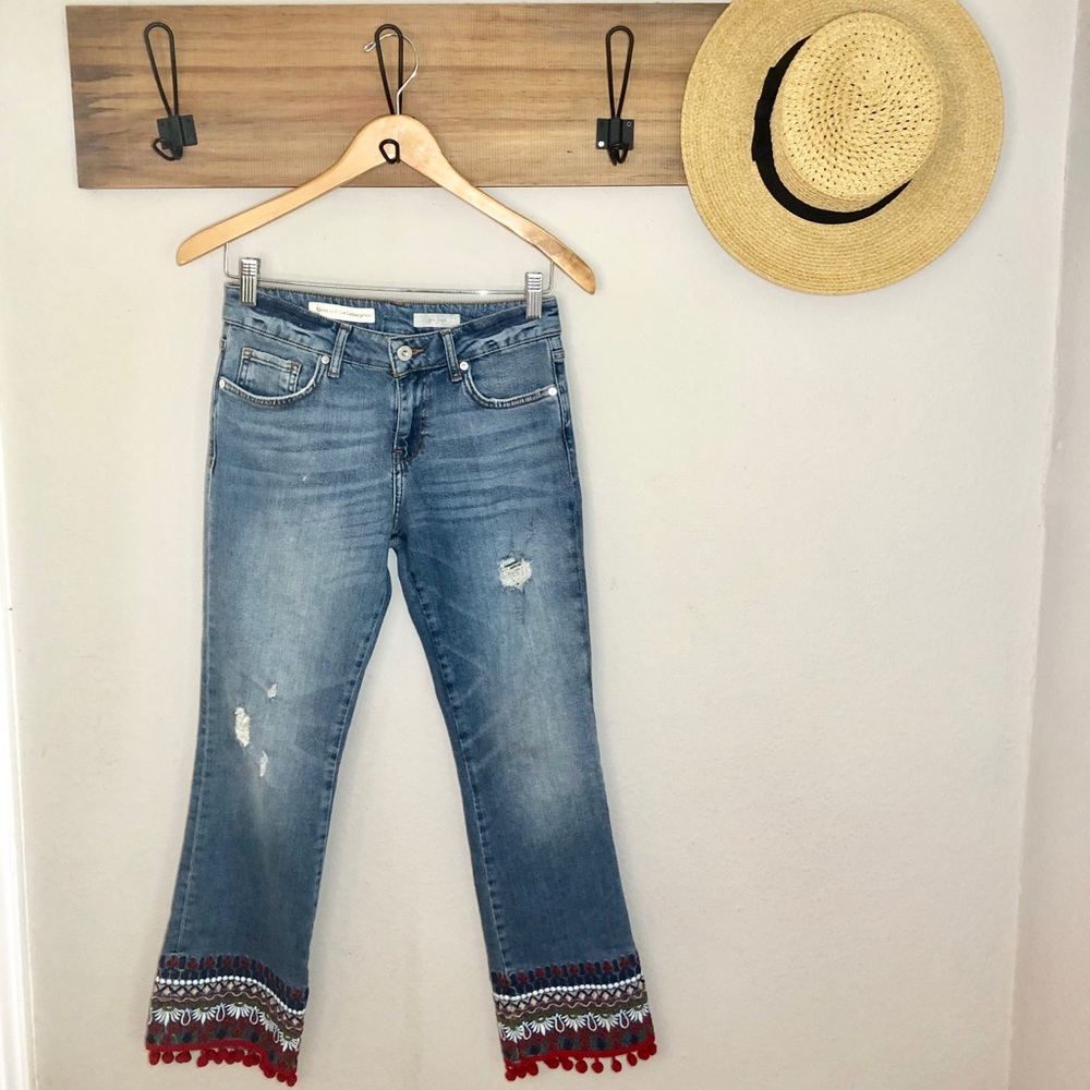 Anthropologie Pilcro Boho Cropped Jeans